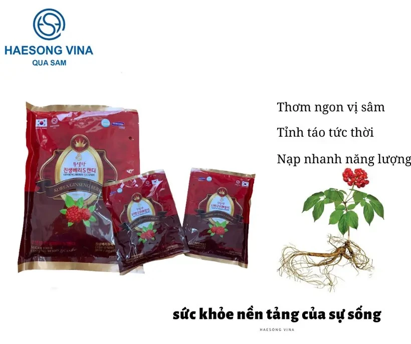 Kẹo Quả Sâm không đường Free Suger Ginseng Berry S candy 200g