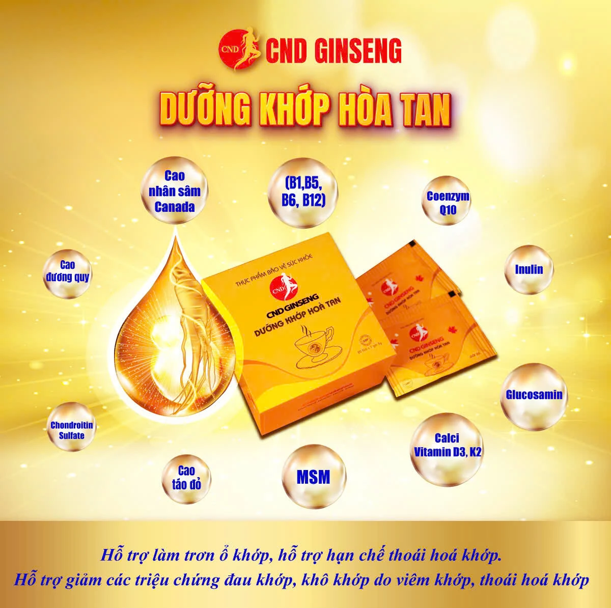Sâm CND Ginseng dưỡng khớp hoà tan